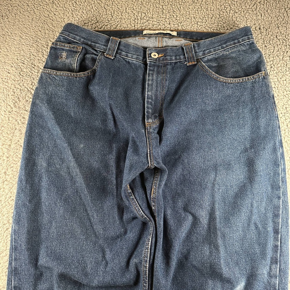 Polar Skate Co Jeans Mens 36x34 Baggy Leg Relaxed Fit Blue Distressed Skater - Picture 2 of 16